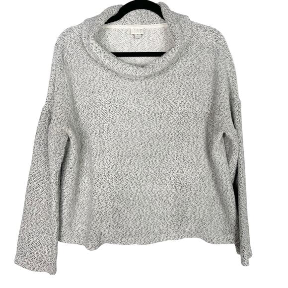 A New Day Medium M Heather Gray Boucle Textured Cowl Neck Sweater Cozy Casual - Picture 1 of 8